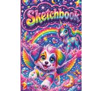 90s Neon Magic Sketchbook: Vintage Retro Aesthetic Blank Drawing Pad | Cute Pastel Pop Art, Rainbow Unicorn & Electric Cosmic Pattern | Portable 6x9 Notebook for Kids, Teens and Adults