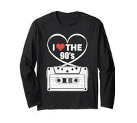 90s Nostalgia Cassette Cuore Retro I Love The 90s Maglia a Manica