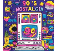 90's Nostalgia Coloring Book: Relaxing Retro-Themed Illustrations for Adults and Kids to Enjoy-Big, Simple Designs from the Coolest Decade Ever