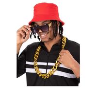 90s Rapper Accessori Bling Anelli Catena Secchio Cappello Donna Uomo Pop Rap