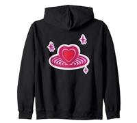 90s Retro Y2K Vintage Cuore nello spazio con stelle Felpa con Cappuccio