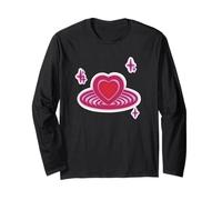 90s Retro Y2K Vintage Cuore nello spazio con stelle Maglia a Manica