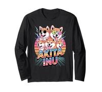 90s Vintage Japanese Akita Inu Maglia a Manica