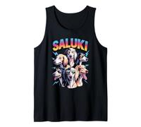 90s Vintage Saluki Dog Persian Greyhound Canotta