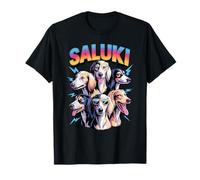 90s Vintage Saluki Dog Persian Greyhound Maglietta
