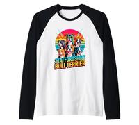 90s Vintage Staffordshire Bull Terrier Staffy Terriers Maglia con Maniche Raglan