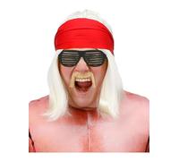 90s 1990s Uomo Wrestler Costume Parrucca Kit Bandana Baffi Occhiali Da Smiffys