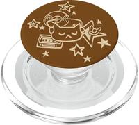 90s Y2K 80s Retro DJ Tomcat Cat con cuffie auricolare PopSockets PopGrip per MagSafe