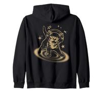 90s Y2K Cat Headphones Stars Silly Grunge Vintage Graphic Felpa con Cappuccio