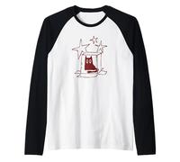 90s Y2K Intrappolato Gatto Tomcat Triste sotto Il Cielo Stellato Maglia con Maniche Raglan