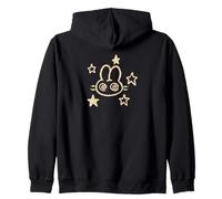 90s Y2K Mad Rabbit Lepre Bunny è confuso sotto Starry Felpa con Cappuccio