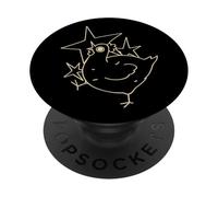 90s Y2K Pazzo Spaventoso Gallina Pollo è spaventato sotto un cielo stellato PopSockets PopGrip Adesivo