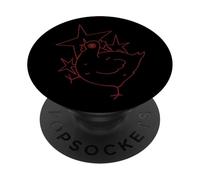 90s Y2K Pazzo Spaventoso Pollo Gallina è spaventato sotto un cielo stellato PopSockets PopGrip Adesivo