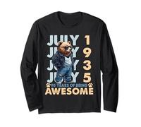 90th Birthday Bear Legends July 1935 90 Years Old For Mens Maglia a Manica
