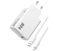 90W Caricabatterie Rapido con 6A Cavo USB C 1m per Xiaomi 15 14 13 Ultra POCO X7 Pro F6, Caricabatterie Turbo per Redmi Note 14 13 12 11 10 Pro 14C POCO X6 M6 X5 F5 X4 F3 X3 Pro Mi 13 12 11 Lite Pad 7