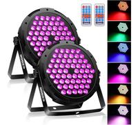 90W Par LED Luce, Czgor 60 LED Par RGB 3 in 1 Luci da Palco Avec Telecomando con 1M Cavo DMX, DMX512 7CH Discoteca Illuminazione Palco per Feste Bar DJ Discoteca Matrimonio, 2 Pezzi