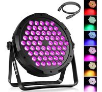 90W Par LED Luce, Czgor 60 LED Par RGB 3 in 1 Luci da Palco Senza Telecomando con 1M Cavo DMX, DMX512 7CH Discoteca Illuminazione Palco per Feste Bar DJ Discoteca Matrimonio