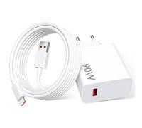90W Rapido Caricatore USB con Cavo USB C 2M per Xiaomi 15 15T pro 14 13 Ultra POCO X7 Pro POCO F6, Caricabatterie rapido Turbo Charge per Redmi Note 13 14 X4 5G 14T 13T POCO Pad M6 Mi 10T Pro Lite