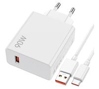 90W Turbo Caricabatterie Caricatore con 6A Cavo USB C 1M per Xiaomi 15 14 Ultra POCO F6 X7 F7 15T Pro Caricabatterie rapido Adattatore Charge Turbo Cavo USB Type-C per Xiaomi Redmi Note 14 13 12 11Pro