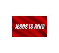 90x150cm Jesus Is King Flag 3x5 Ft White Red Christian Flags