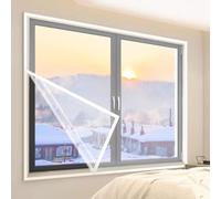 90x170cm,Kit Isolamento Finestra Invernale, Telo per Finestra Trasparente Resistente al Freddo Pellicola Isolante Antivento per Camera da Letto Bagno Tende da Cucina