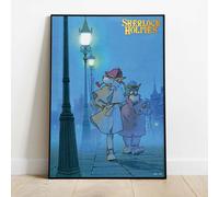 91082 SHERLOCK HOUND HOLMES&WATSON WOOD PANEL
