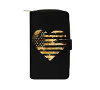 911 Dispatcher Heart Thin Gold Line Womens PU Leather Wallet Long Purse Clutch Organizer per Ufficio Viaggio