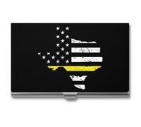 911 Dispatcher Texas Bandiera degli Stati Uniti Novità Titolari di Biglietti da Visita Sottile Metallo Carte di Credito Nome Caso Portafoglio Organizer per Uomini Donne 9,4 x 5,6 x 0,8 cm, Stile