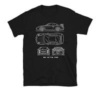 911 Mens T-Shirt GT3 RS Racing Sports Car Luxury Tee Shirt Vintage Design Fast, Nero, XL