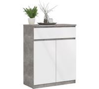 KIT MULTIUSO MOBILE 2 ANTE + 1 CASSETTO NAIA 77x50x111 cm BUFFET UFFICIO CEMENTO