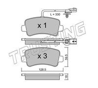916.0 TRUSTING Kit pastiglie freno, Freno a disco per ,NISSAN,OPEL,RENAULT,VAUXH