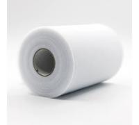 91m x 15 cm! Tessuto in rotolo di tulle per decorazioni artigianali Tutu Matrimoni Costumi Gonne Feste Regalo Fiocco baby shower, Molti colori disponibili. (Bianco)