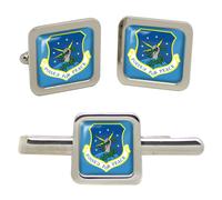 91st Missile Ali USAF Quadrato Gemelli E Fermacravatta Set