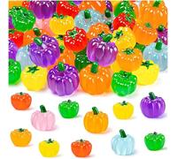 92 mini zucche luminose in resina per Halloween, piccole statuette di zucca che si illuminano al buio per il giorno del Ringraziamento, festa di Halloween, casa, casa delle bambole, artigianato