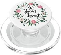 92 Years Loved Men Women Floral 92 Years Old 92th Birthday PopSockets PopGrip per MagSafe