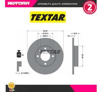92009303 2 Disco freno ant (MARCA TEXTAR)