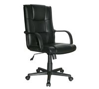 Poltrona Direzionale Sedia Girevole Comoda con Ruote da Ufficio Nera Mod 1421