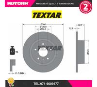 92095200 2 disco freno post (MARCA TEXTAR)