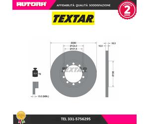 92152003 Coppia disco freno posteriore (MARCA TEXTAR)..