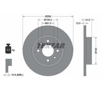 Disco freno TEXTAR 92175103 anteriore, pieno, 1 Pezzo