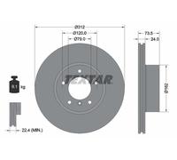 Disco freno TEXTAR 92176105 anteriore, ventilato, 1 Pezzo