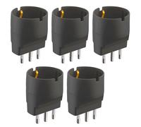 92293 Set 5 Adattatori da Schuko a Spina Grande 16A Nero Confezione da 5