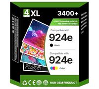 924e 924XL Cartucce d'inchiostro compatibili per HP 924e 924 cartucce d'inchiostro per HP OfficeJet Pro 8120 8123 8120e 8122e 8124e 8125e 8128e 8130 8130e 8132e 8134e (confezione da 4, nero, ciano