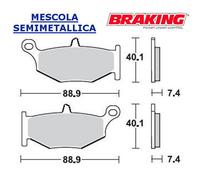 924SM1 PASTIGLIE FRENO POSTERIORE BRAKING SUZUKI 1300 B-KING 08-10