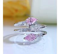 925 anelli ridimensionabili per diamanti in carbonio rosa in argento sterling per donne regali di gioielli da sposa scintillanti