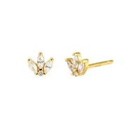 925 argento dolce tre foglie zircone orecchini signore progetta monili, Metallo