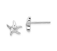 925 Argento Sterling 0.01 Ct. Diamante Stella Orecchini Pendenti Bianco Ghiaccio