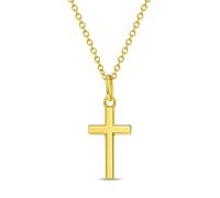 925 Argento Sterling 16 " Piccolo Spesso Semplice Croce Ciondolo Collana per