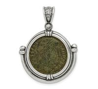 925 Argento Sterling Antichizzato Constantine Moneta Reversibile Ciondolo Antico