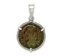 925 Argento Sterling Antichizzato Romano Costantino Reversibile Ciondolo Antico